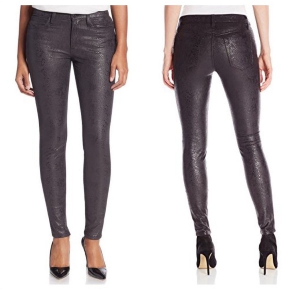 NWT Joe Jeans Zina black snakeskin mid rise skinny ankle Size 27